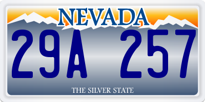 NV license plate 29A257