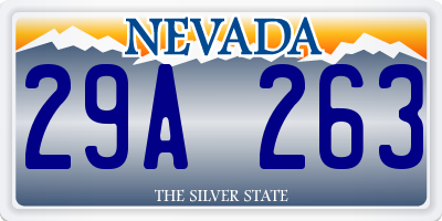 NV license plate 29A263