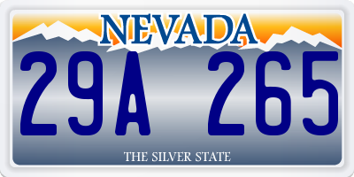 NV license plate 29A265