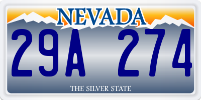 NV license plate 29A274