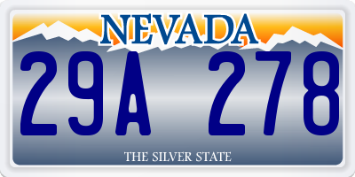 NV license plate 29A278