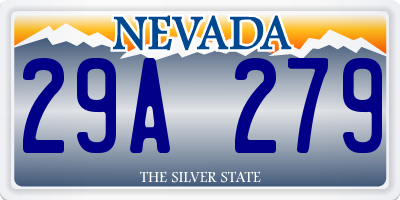 NV license plate 29A279