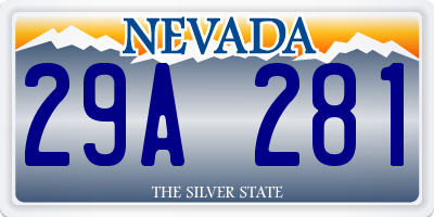 NV license plate 29A281