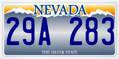 NV license plate 29A283
