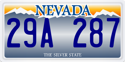 NV license plate 29A287