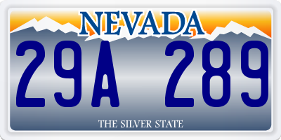 NV license plate 29A289