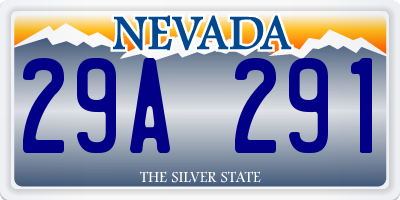NV license plate 29A291