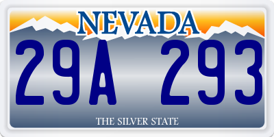 NV license plate 29A293