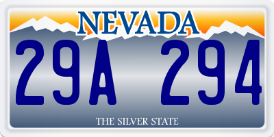 NV license plate 29A294