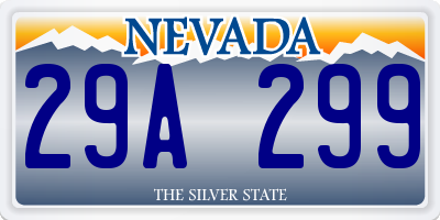 NV license plate 29A299