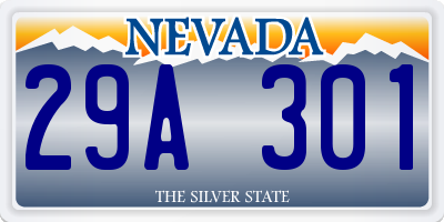 NV license plate 29A301