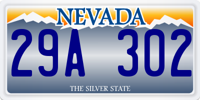 NV license plate 29A302