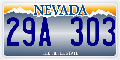 NV license plate 29A303