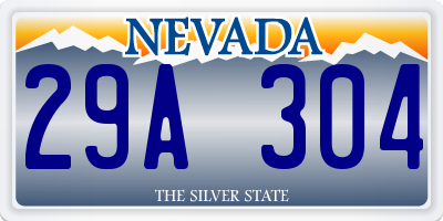 NV license plate 29A304