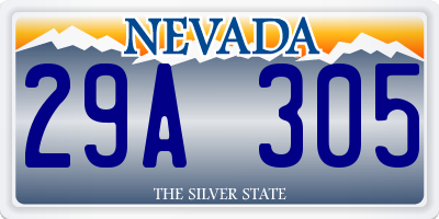 NV license plate 29A305
