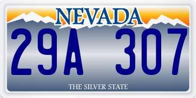 NV license plate 29A307