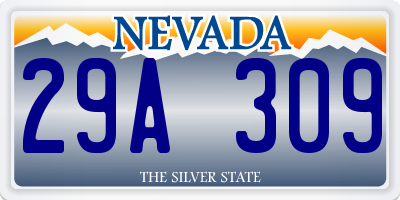 NV license plate 29A309