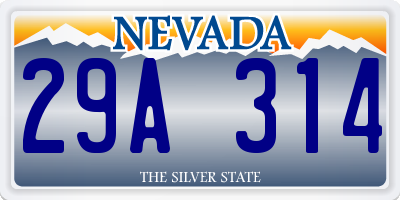NV license plate 29A314