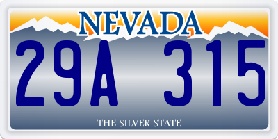 NV license plate 29A315