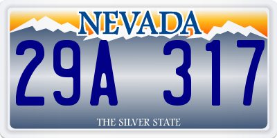 NV license plate 29A317