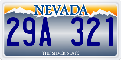 NV license plate 29A321