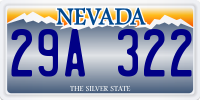 NV license plate 29A322