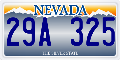 NV license plate 29A325