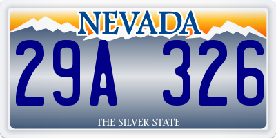 NV license plate 29A326