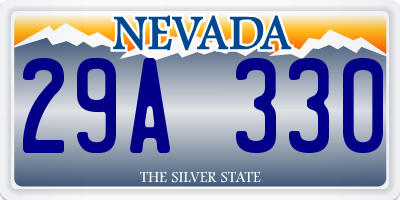 NV license plate 29A330