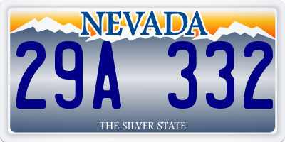 NV license plate 29A332