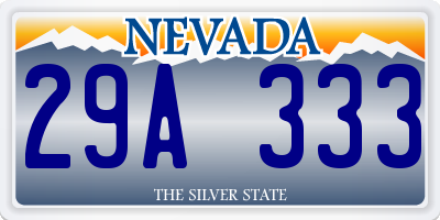 NV license plate 29A333
