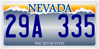 NV license plate 29A335