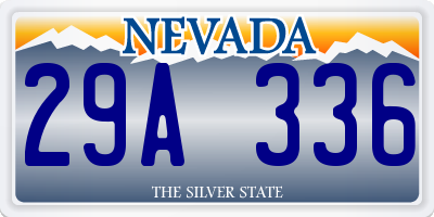 NV license plate 29A336