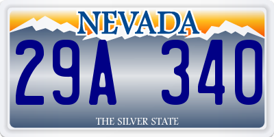NV license plate 29A340