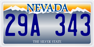 NV license plate 29A343
