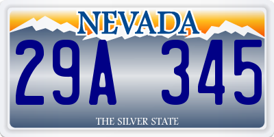 NV license plate 29A345