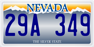 NV license plate 29A349