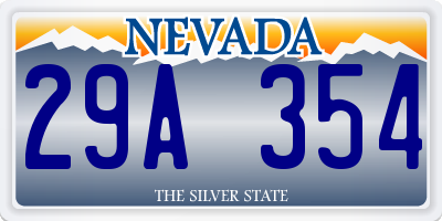 NV license plate 29A354