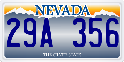 NV license plate 29A356