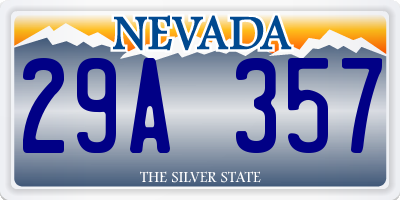 NV license plate 29A357