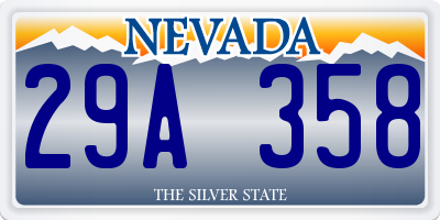 NV license plate 29A358