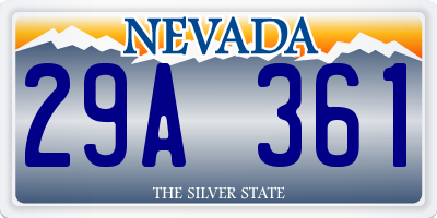 NV license plate 29A361