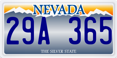 NV license plate 29A365