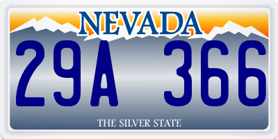 NV license plate 29A366