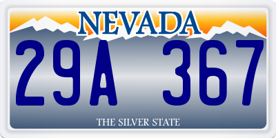 NV license plate 29A367