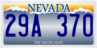 NV license plate 29A370