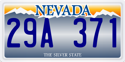 NV license plate 29A371