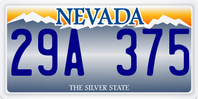 NV license plate 29A375