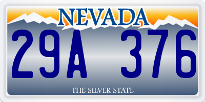 NV license plate 29A376