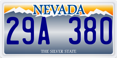 NV license plate 29A380